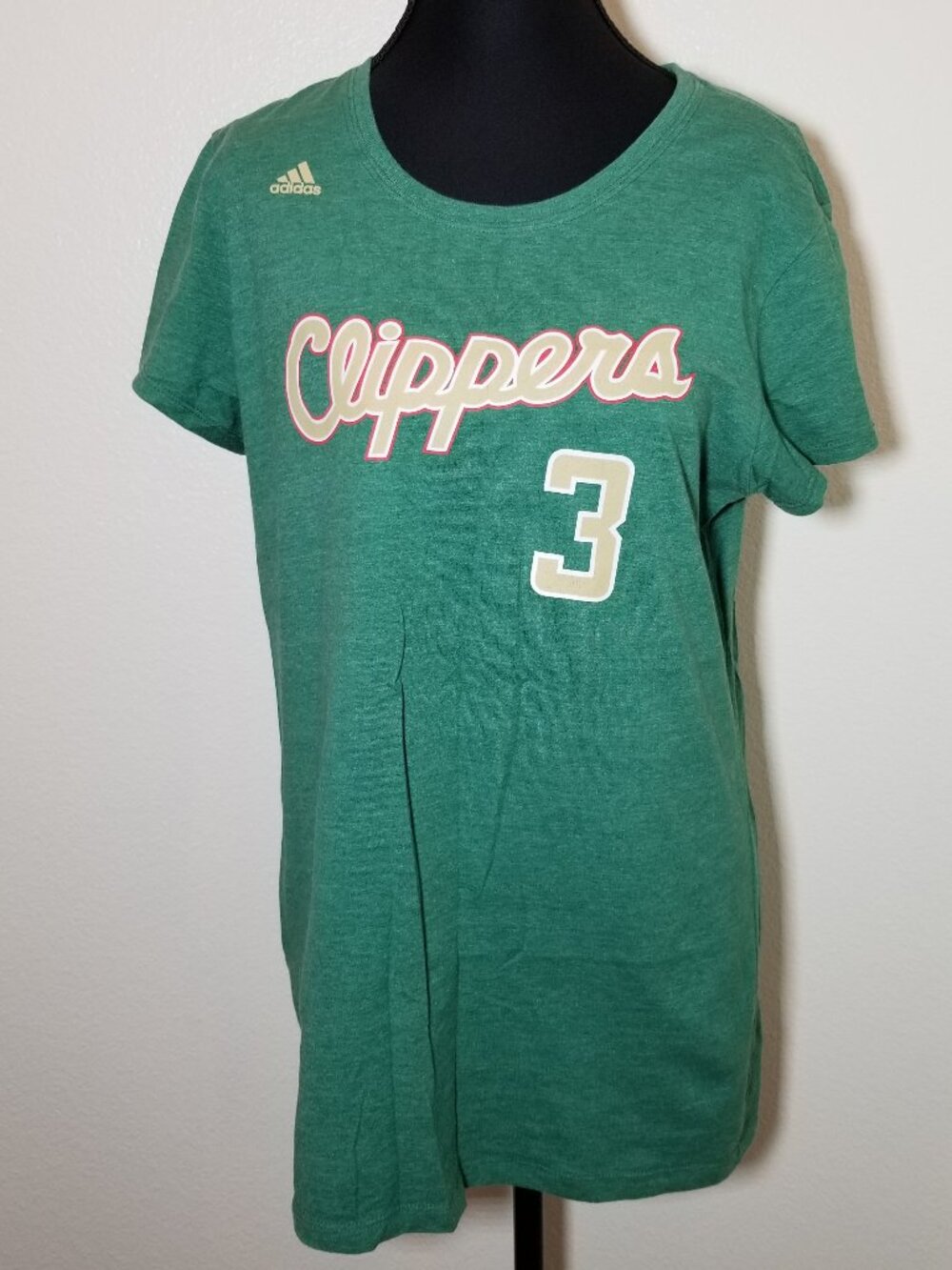 Adidas Los Angeles Clippers Womens XL Green‎ St. Patrick's Day T-Shirt #3 Paul